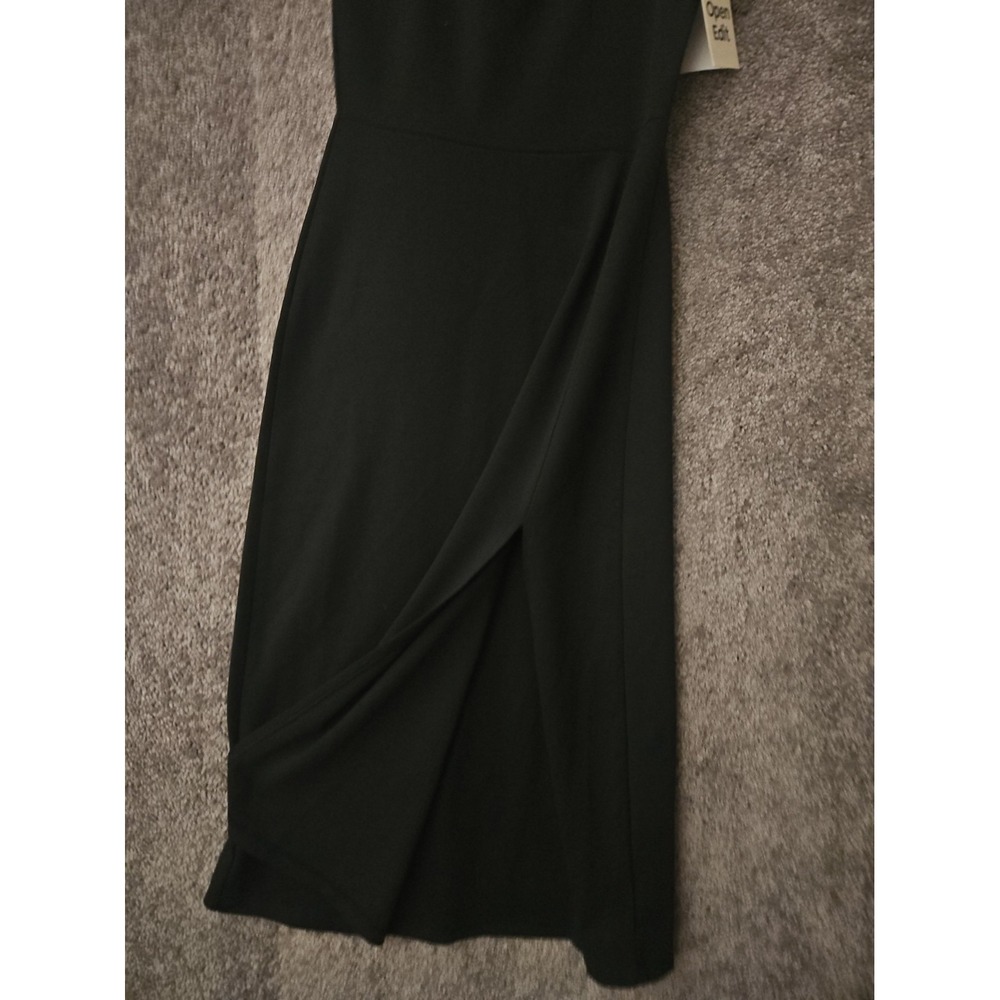 NWT Open Edit Womens Black Stretch Midi Tank Style Dress SMALL - Picture 3 of 6